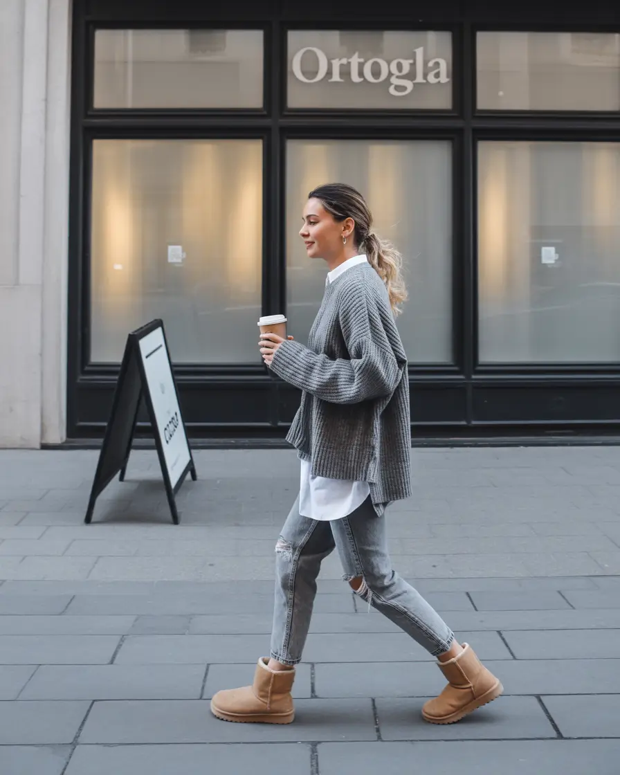 uggs outfit Relaxed Grey Layers