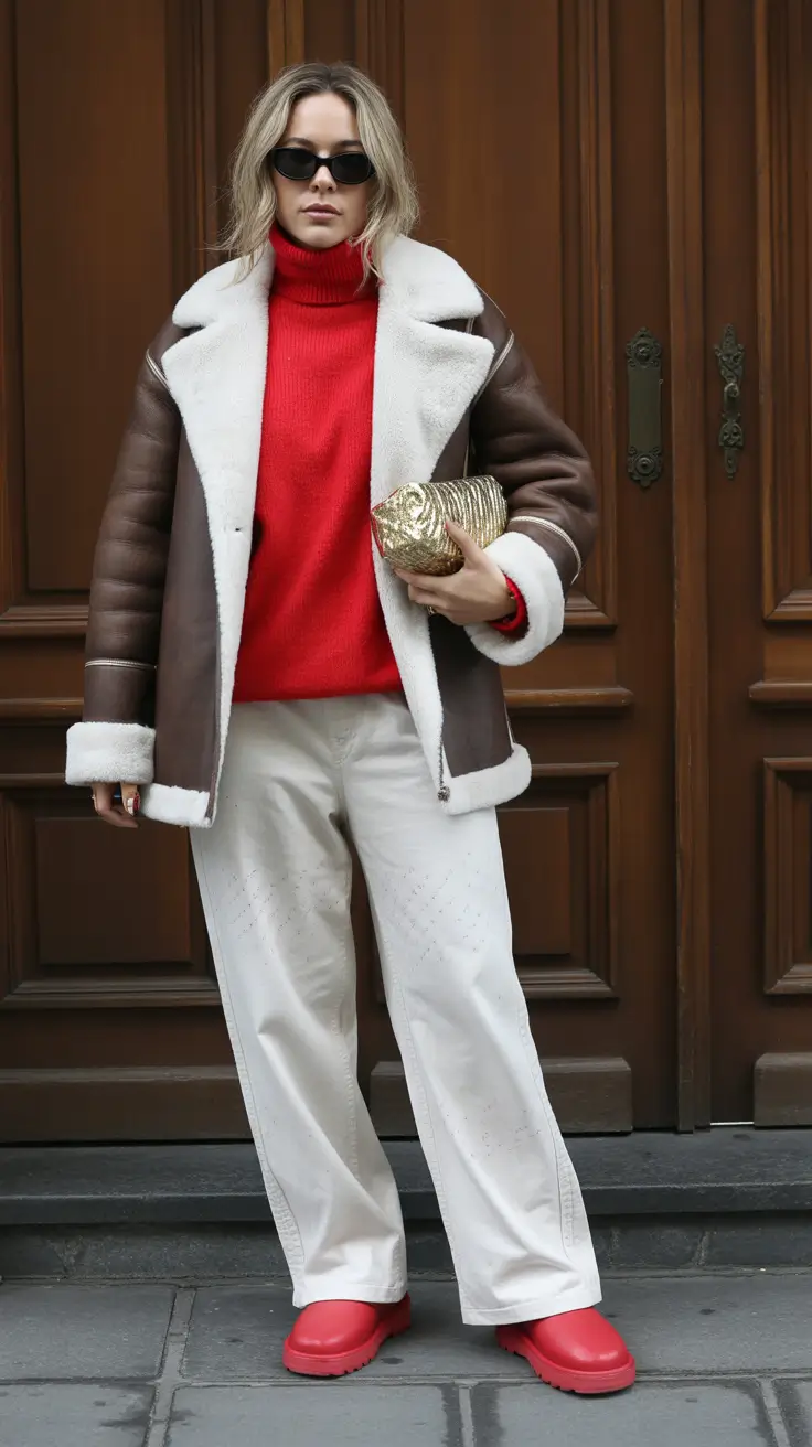 uggs outfit Bold Red Contrast