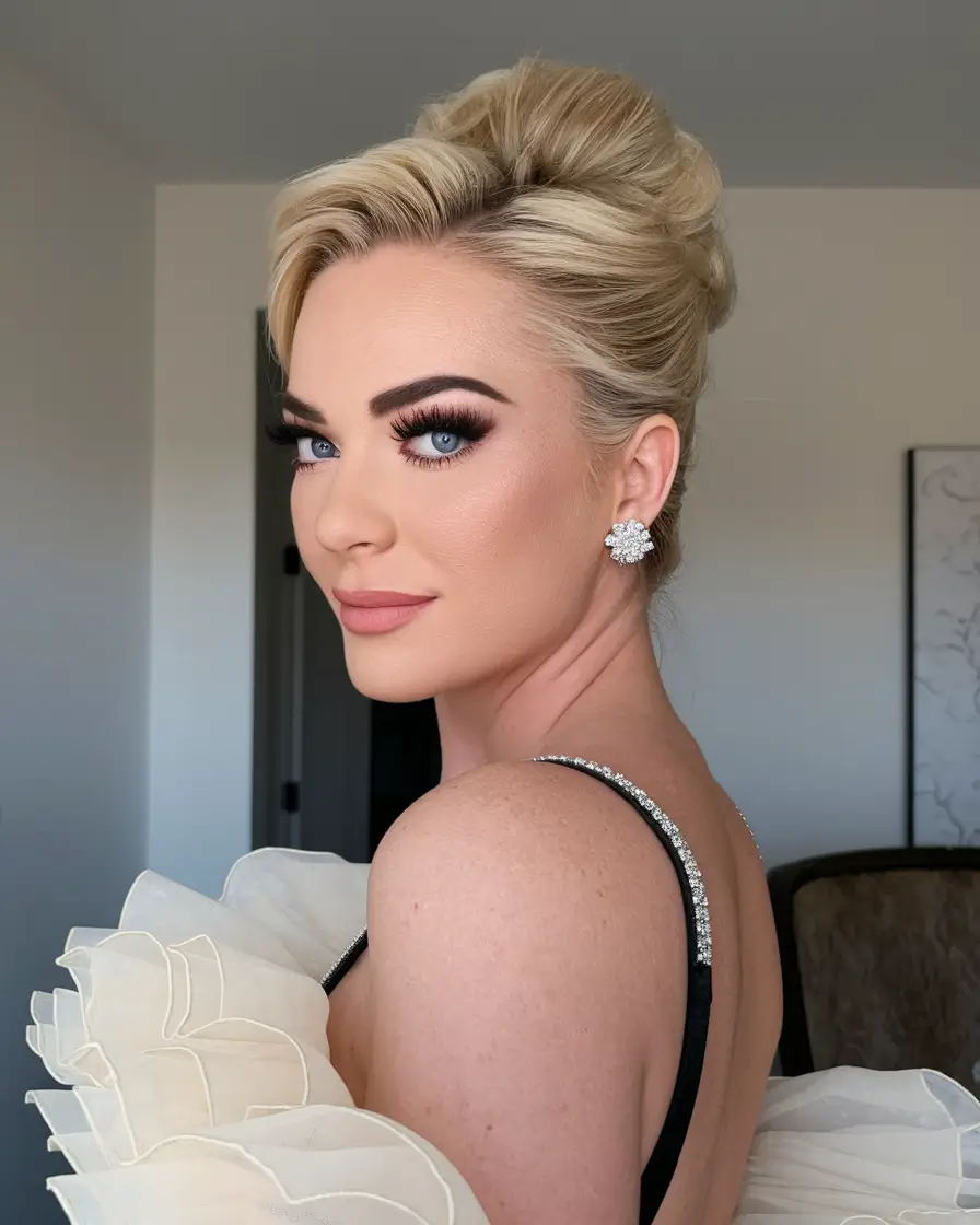 winter formal hairstyles updo Classic Blonde Updo with Volume