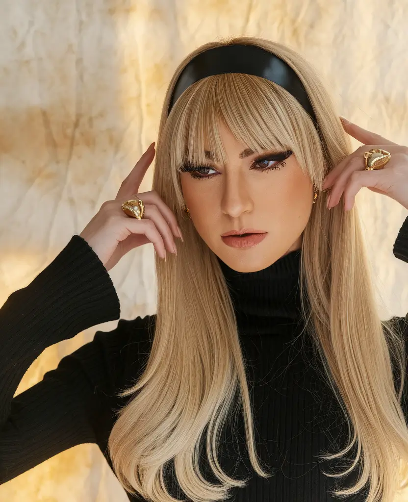 winter formal hairstyles short hair Blonde with Retro-Inspired Headband