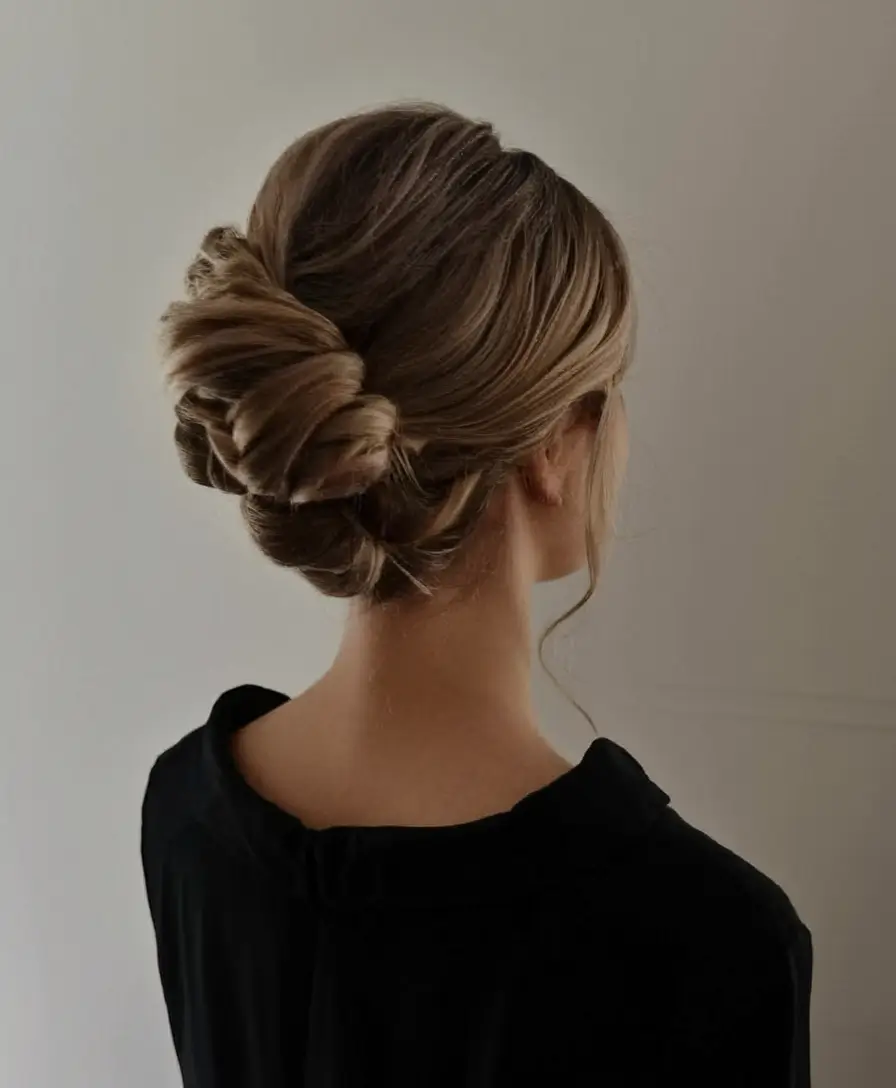 winter formal hairstyles updo Twisted Low Chignon