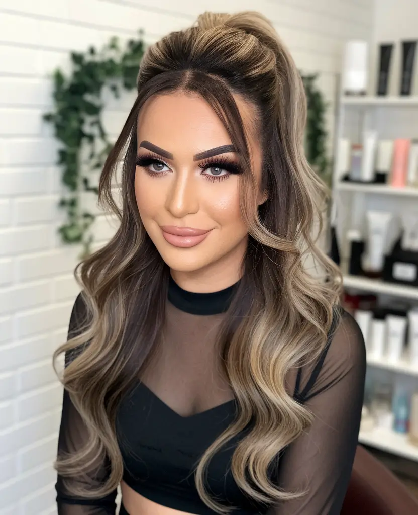 winter formal hairstyles half up Half-Up Waves with Volume