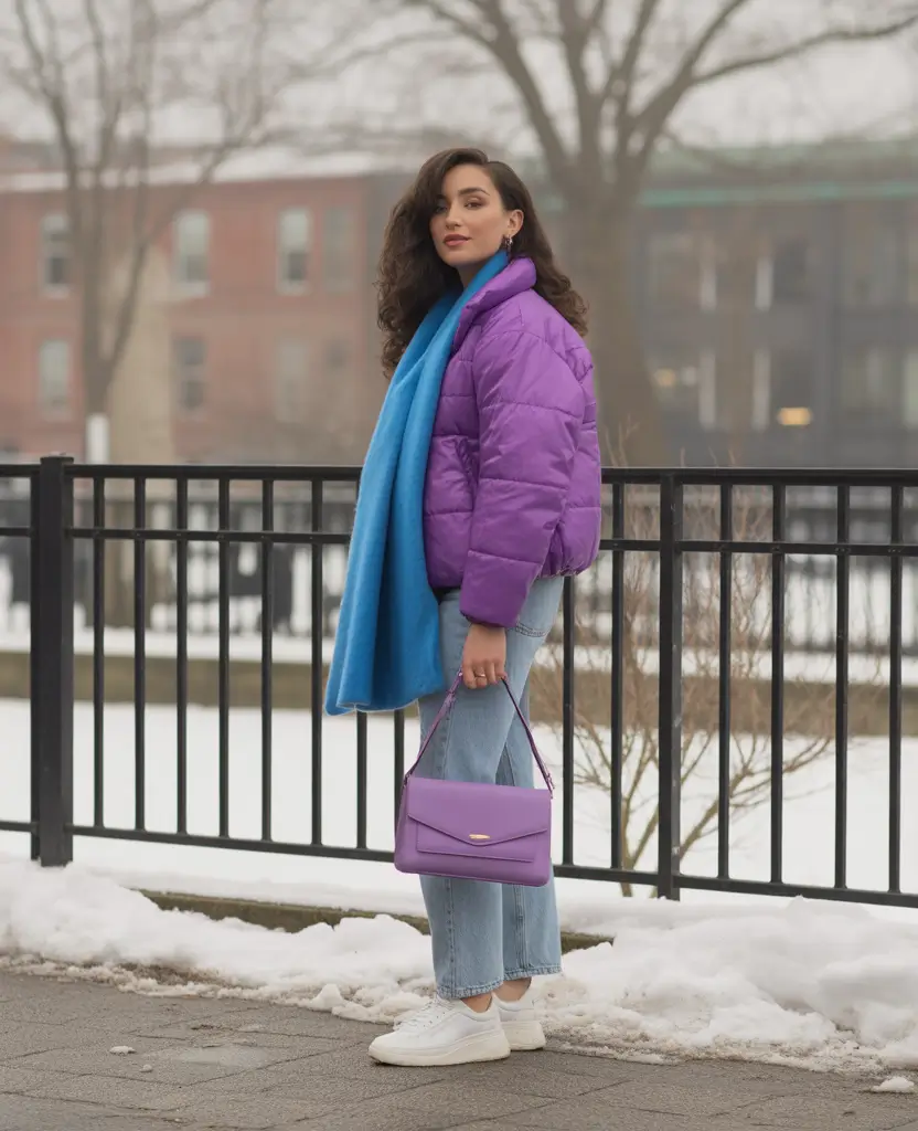 winter fashion inspo 2025 Playful Purple Layers