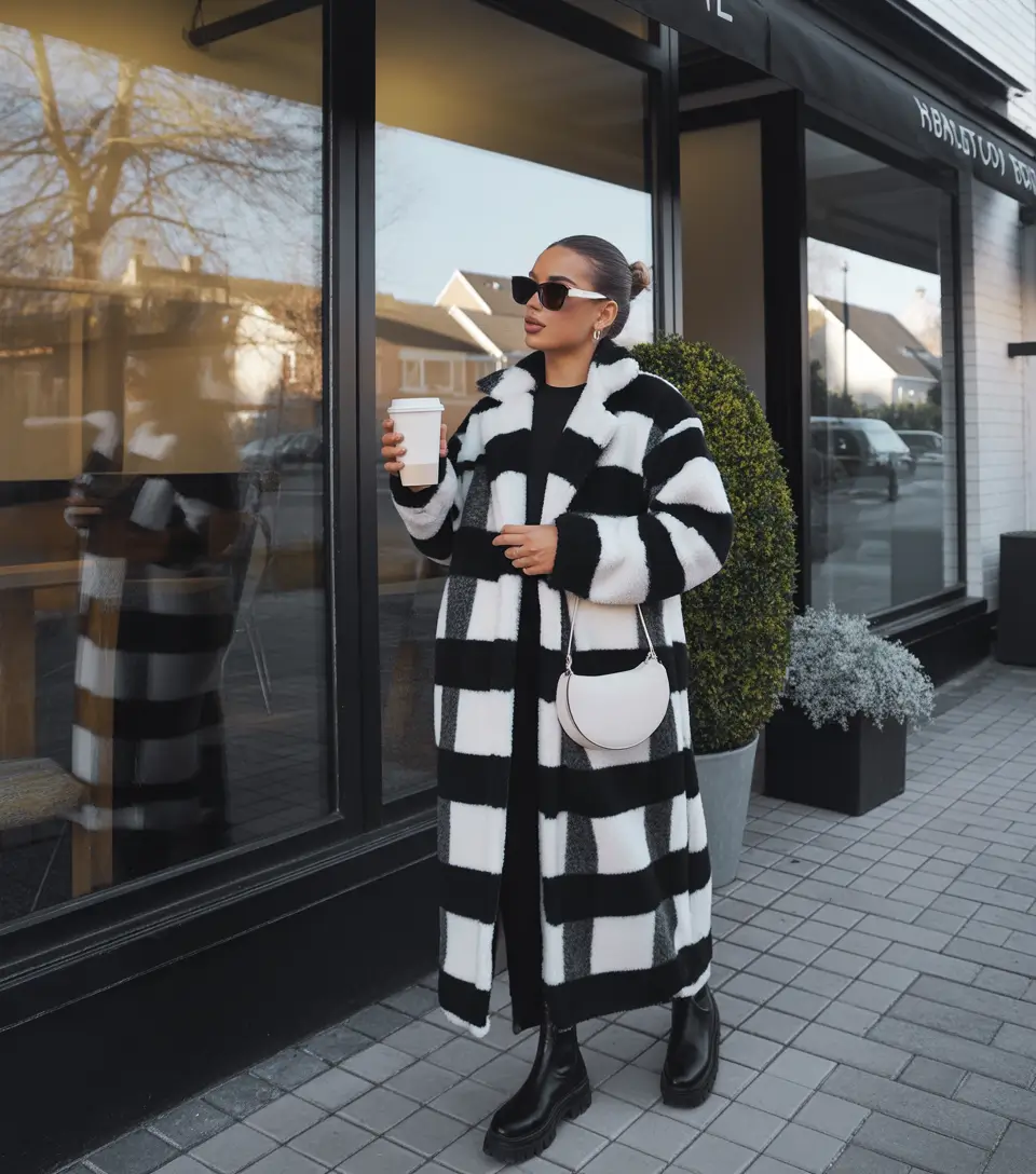 winter fashion outfits 2025 / 2026 trends guide Monochrome Drama in Black and White