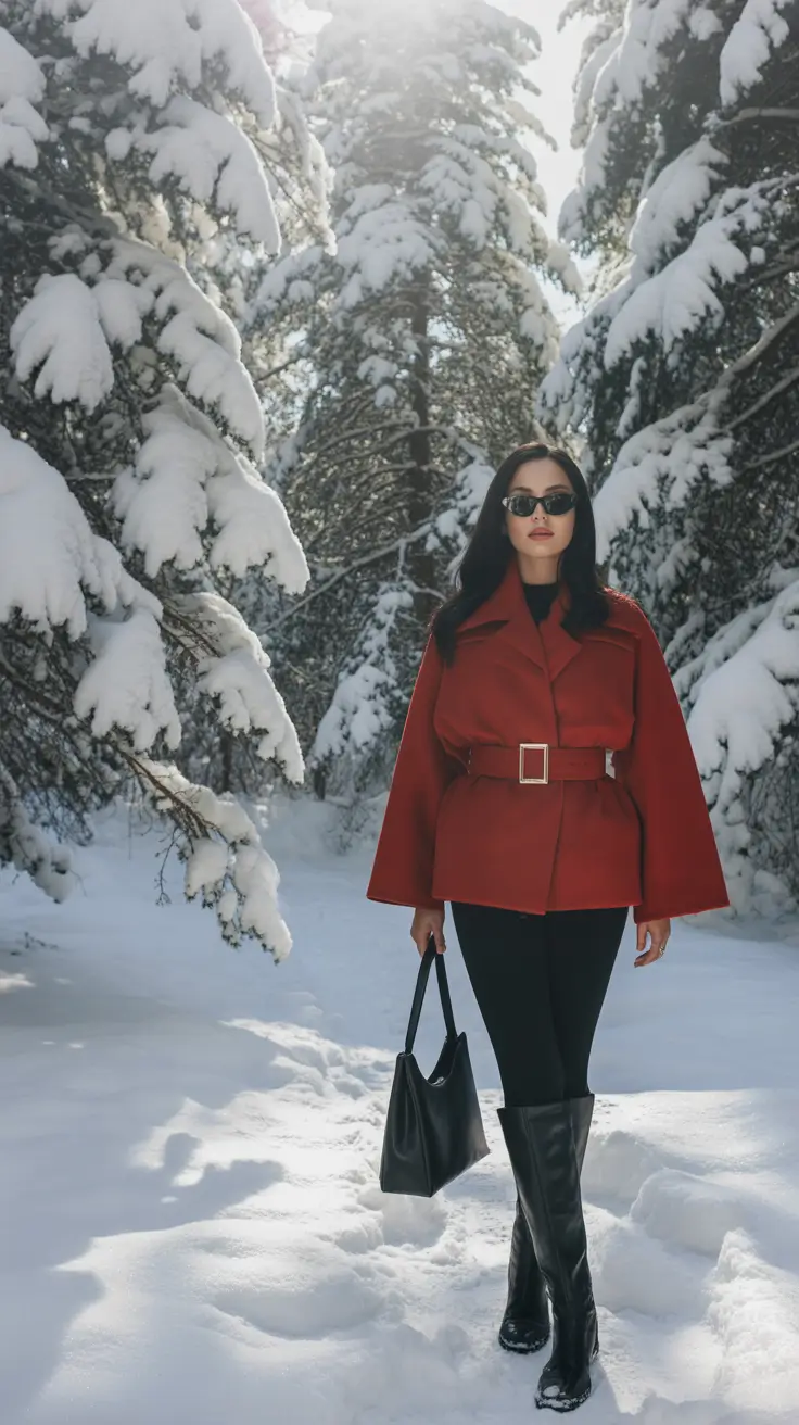 Winter Fashion Outfits NYC 2025-2026 Belted Cape Confidence