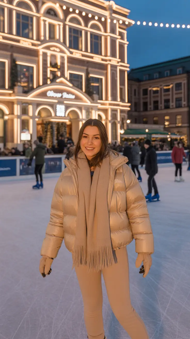 Winter Fashion Outfits NYC 2025-2026 Golden Hour Puffer Glow