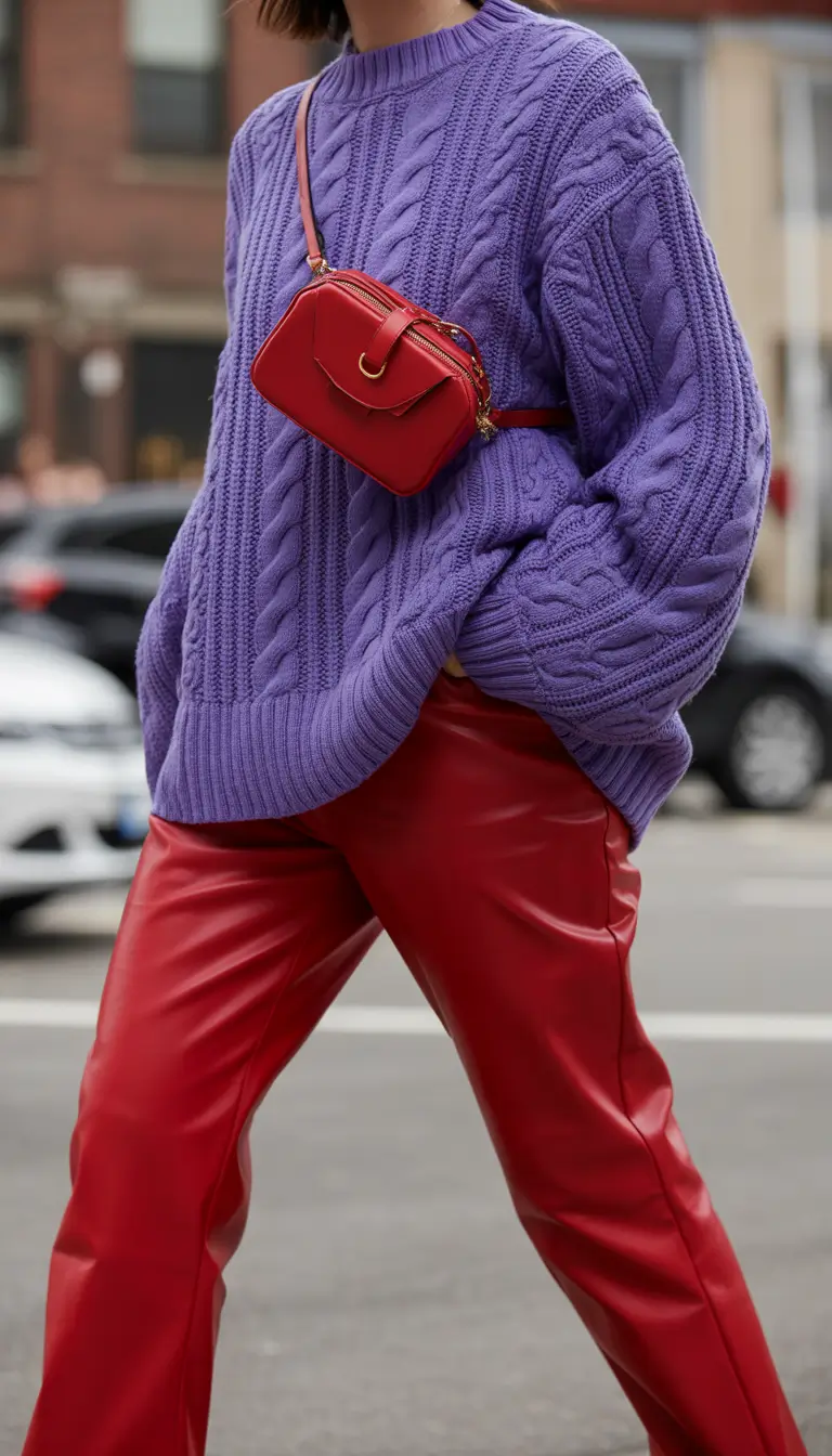 winter fits ideas 2025 2026 Color Clash with Confidence