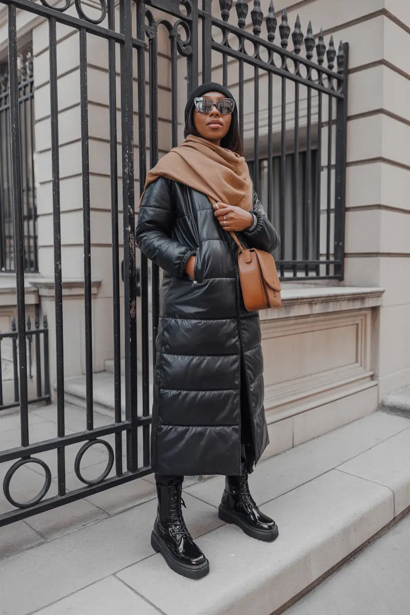 winter fits ideas 2025 2026 Puffer Drama with Neutral Elegance