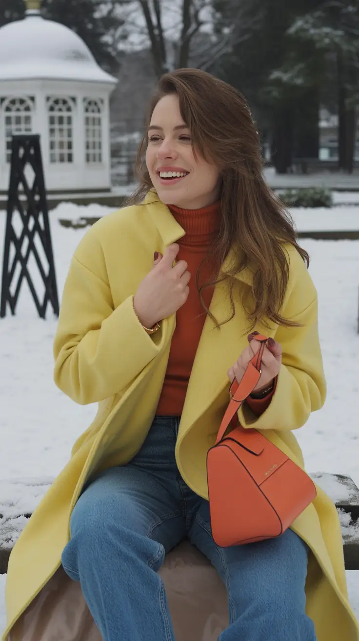 winter fits ideas 2025 2026 Sunshine Layers with Retro Denim