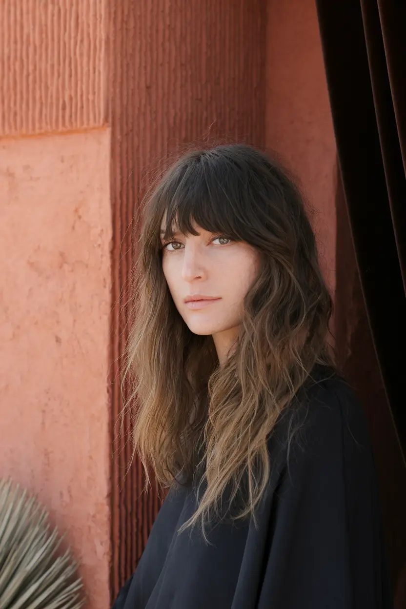 winter hairstyles 2025 2026 trends ideas Undone Shag with Fringe