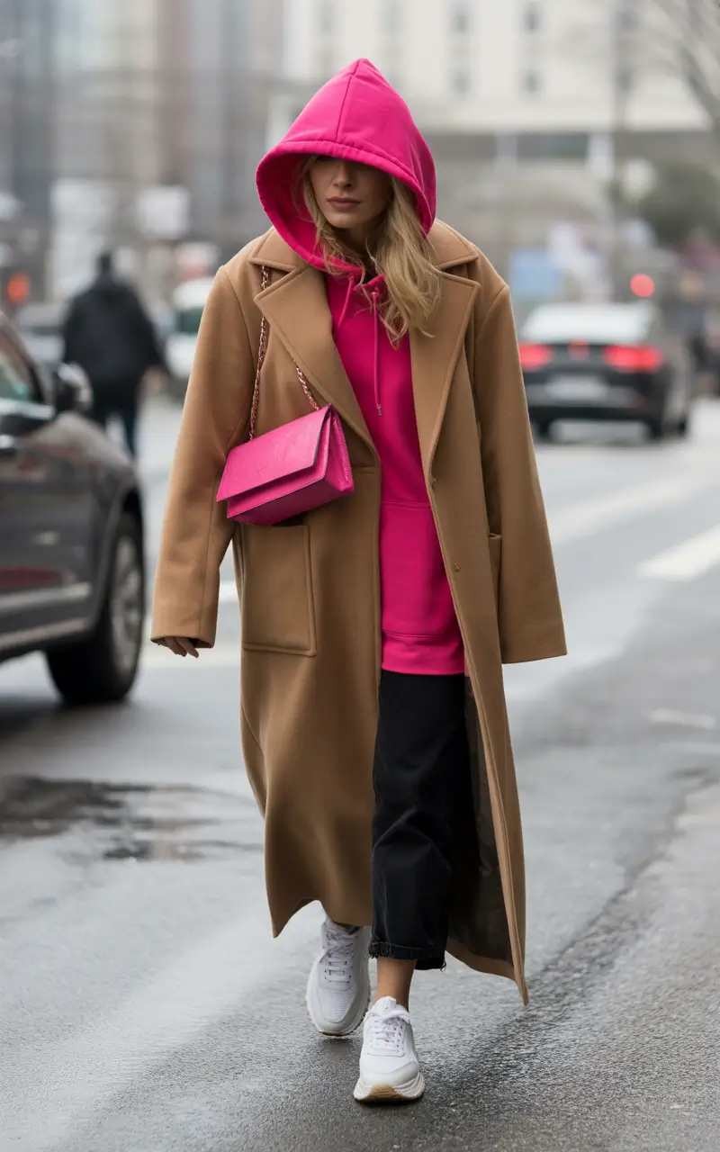 Winter Outfit Inspo 2025 2026 Bold Pink Contrast