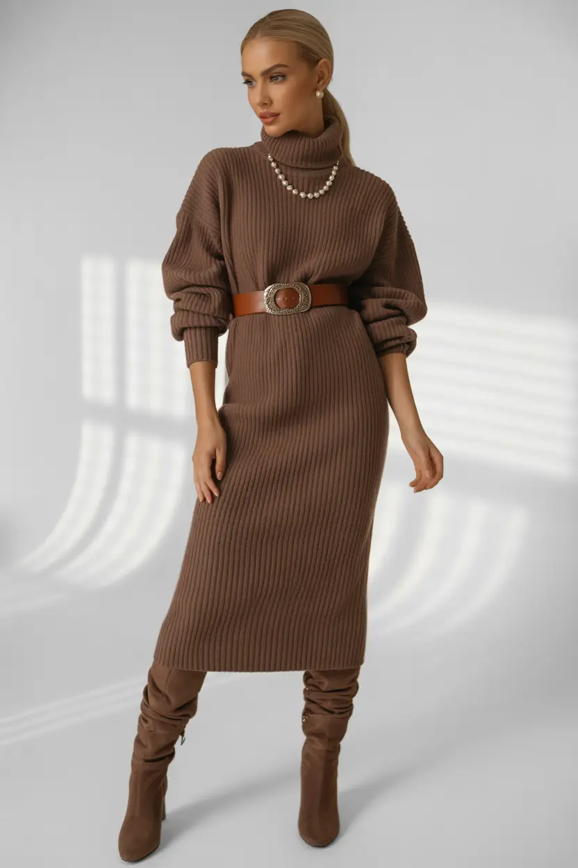 Winter Outfit Inspo 2025 2026 Knit Dress Allure