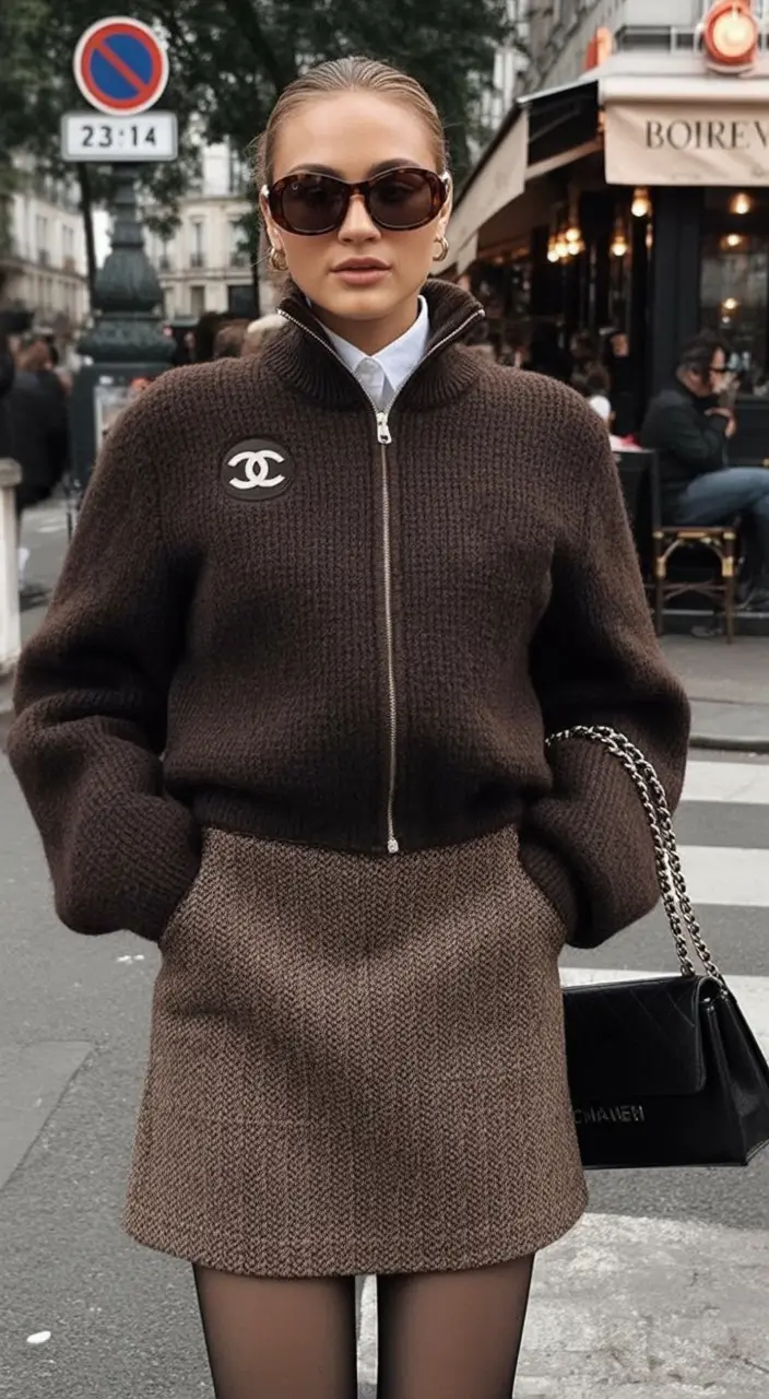 winter outfits cold classy Parisian Brown Elegance