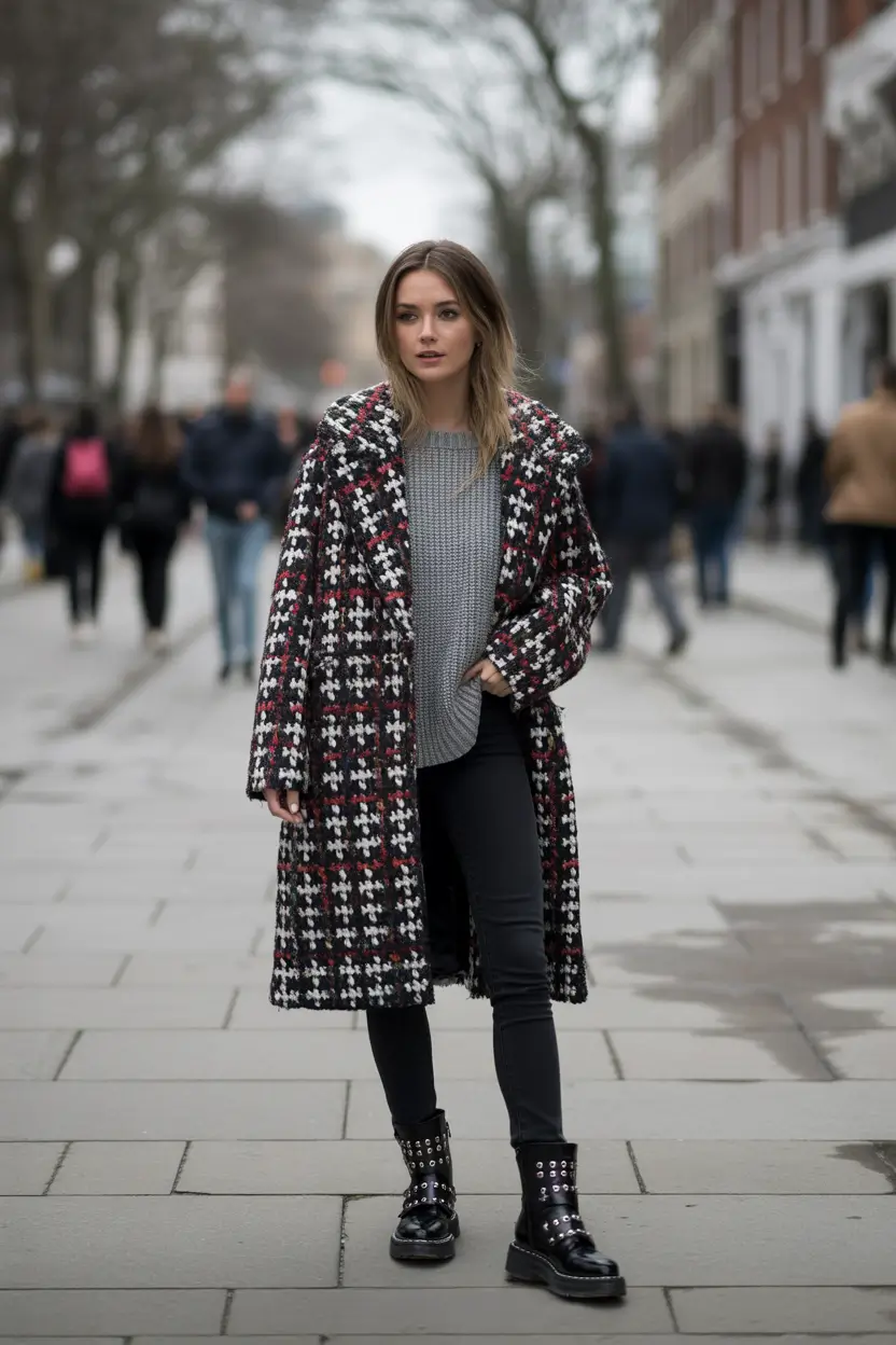 winter outfits cold classy Classic Houndstooth Twist