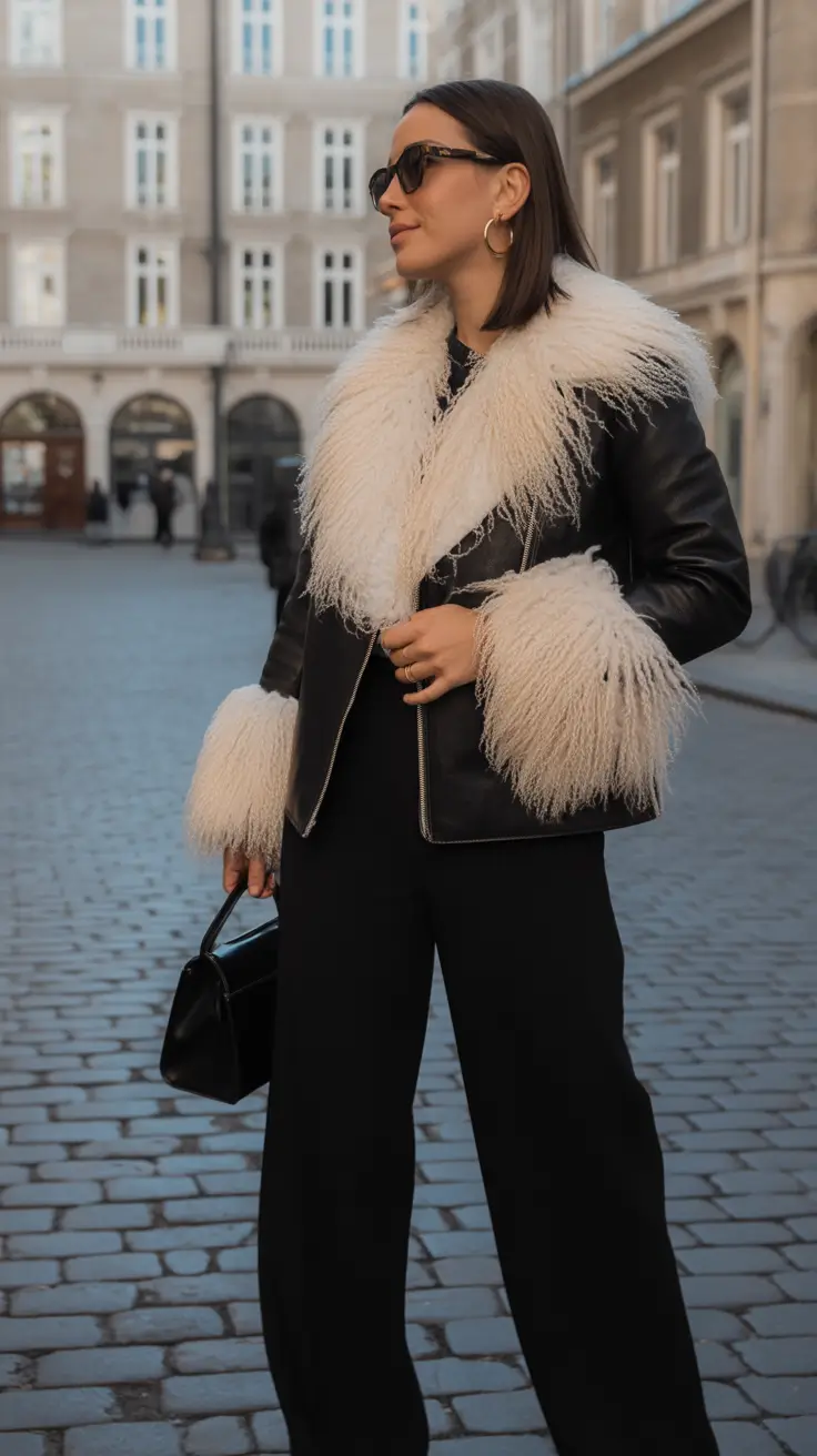 winter outfits cold classy Retro Shearling Glam