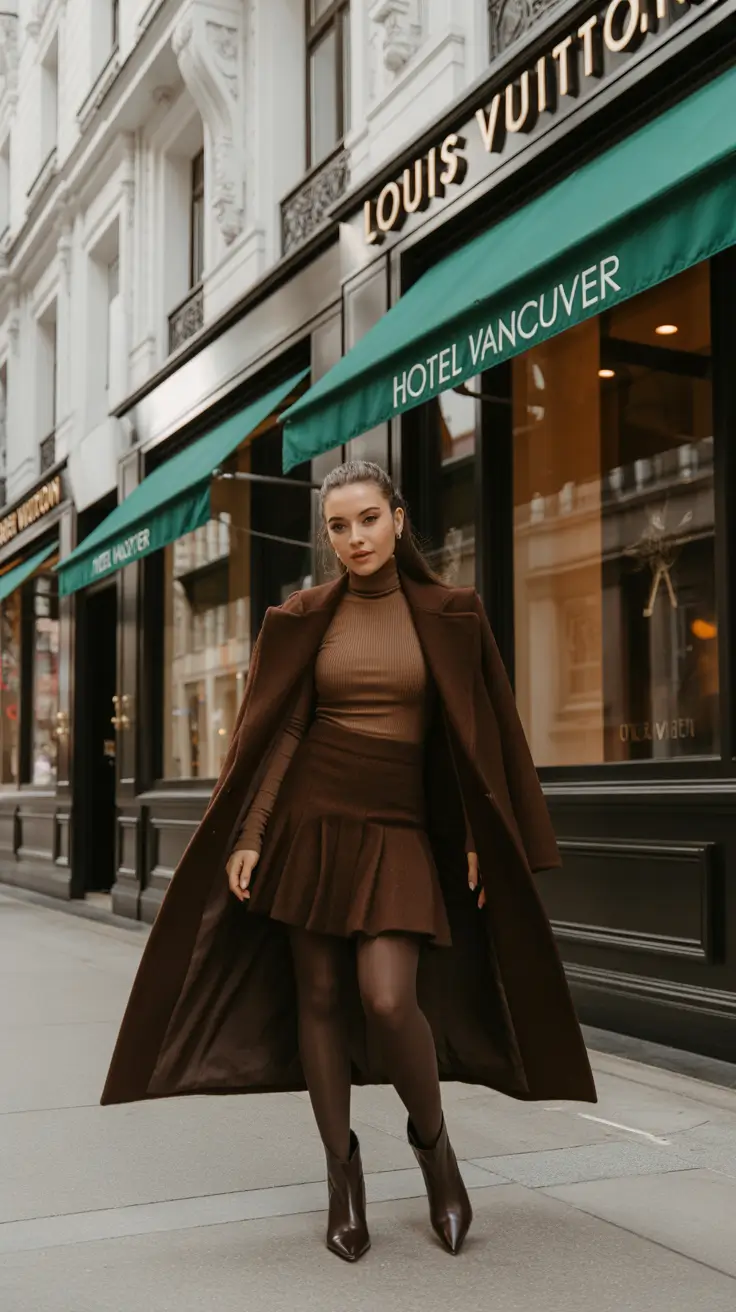 winter outfits cold classy chic elegant Monochrome Chocolate Drama