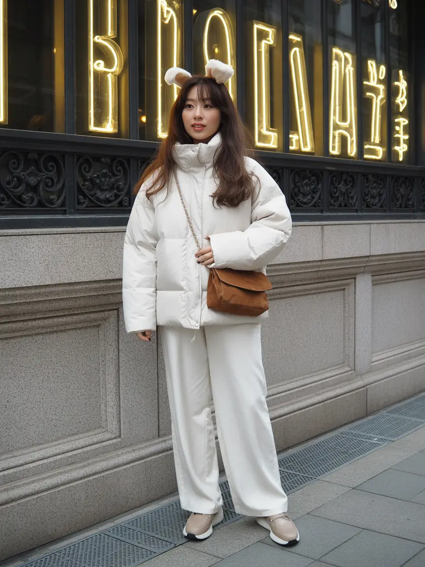 winter outfits inspiration 2025 Playful All-White Charm
