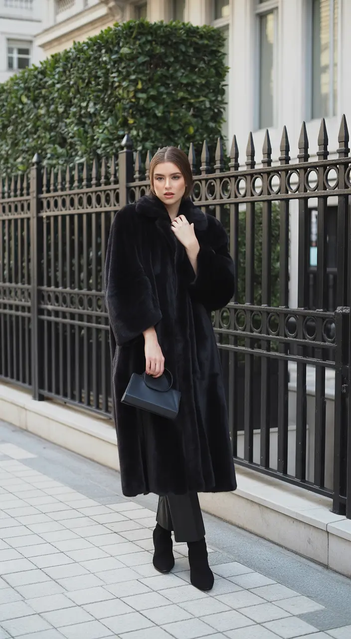 winter outfits inspiration 2025 Dark Luxe Elegance