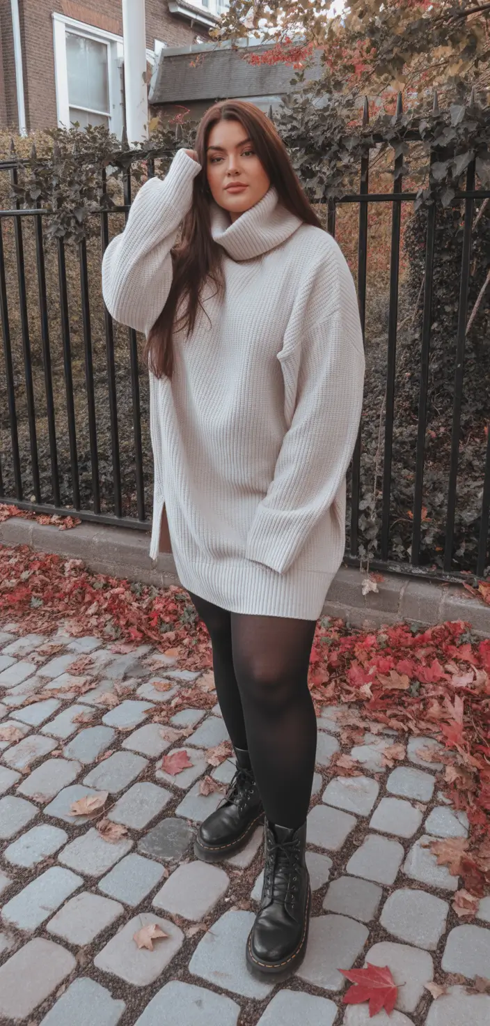 plus size winter outfits going out Cozy Sweater Dress Edge
