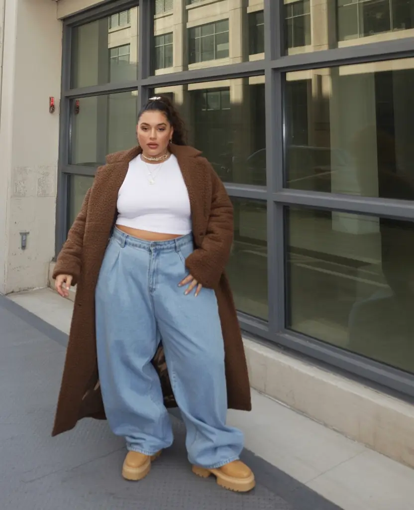 plus size winter outfits 2025 Modern Wide-Leg Street Style