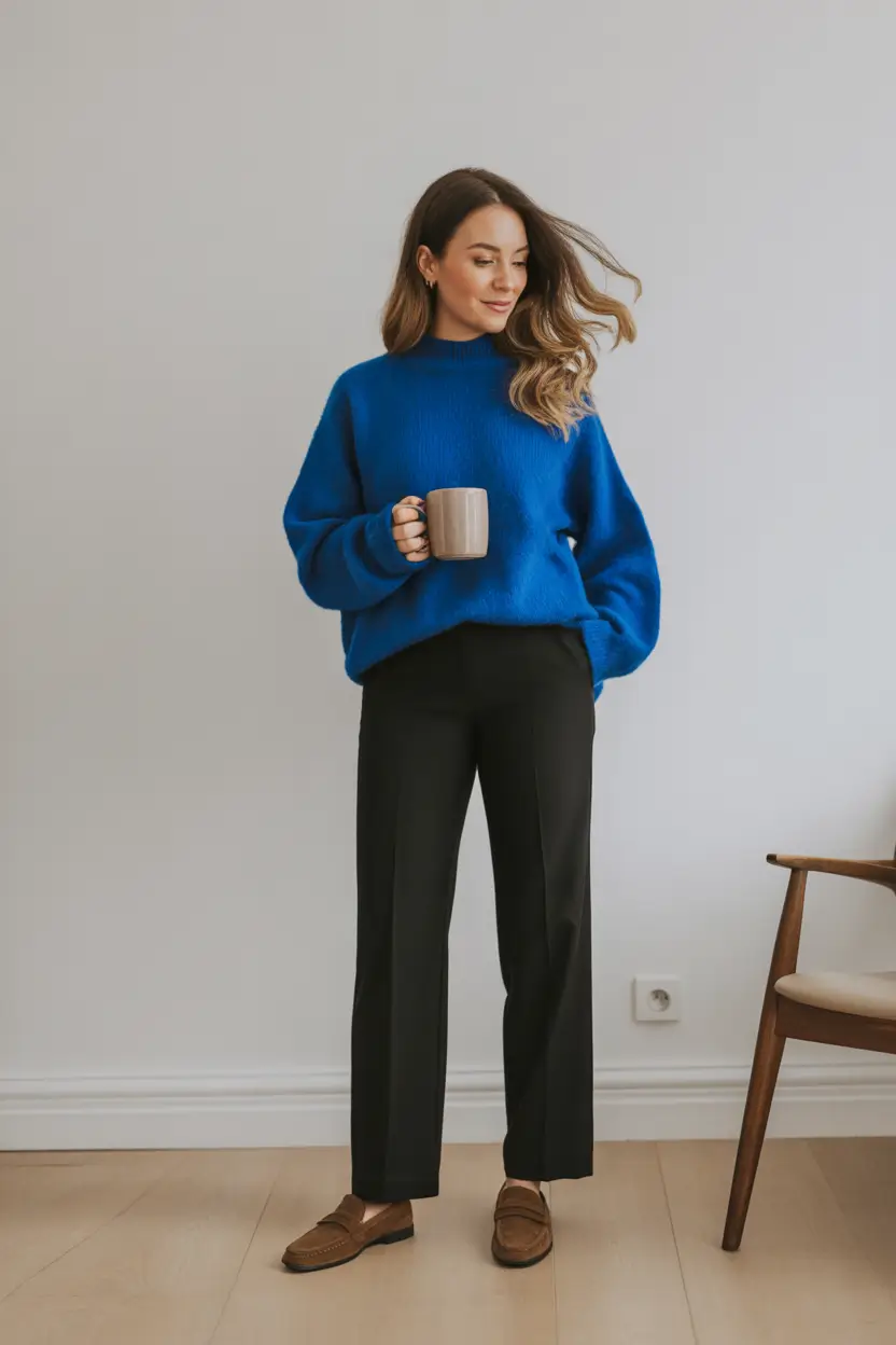 winter capsule wardrobe work office wear The Bold Knit and Tailored Balance