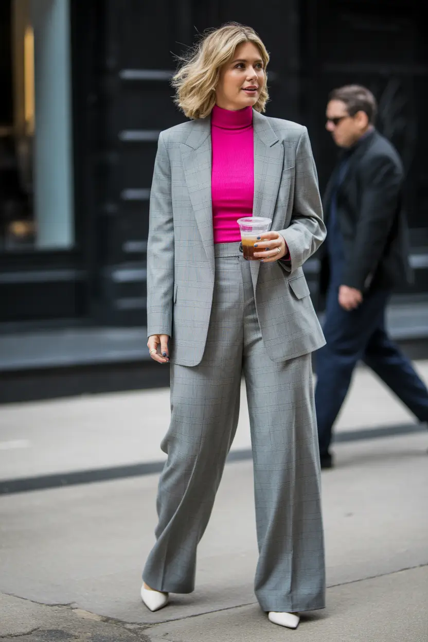 winter capsule wardrobe work office wear Power Suit with a Twist