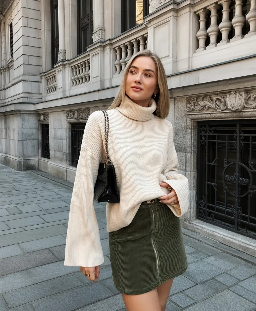winter capsule wardrobe outfits Soft Knit and Mini Balance