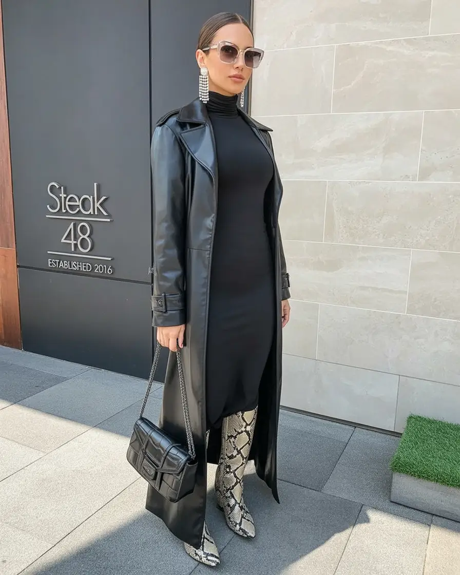 winter work outfits for women 2025 monochrome noir with a twist