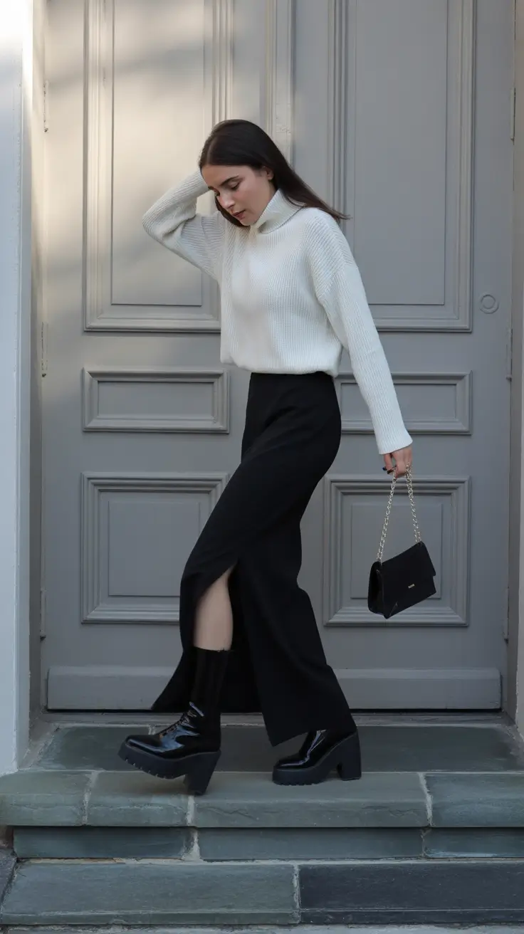 winter work outfits for women 2025 minimalist monochrome play