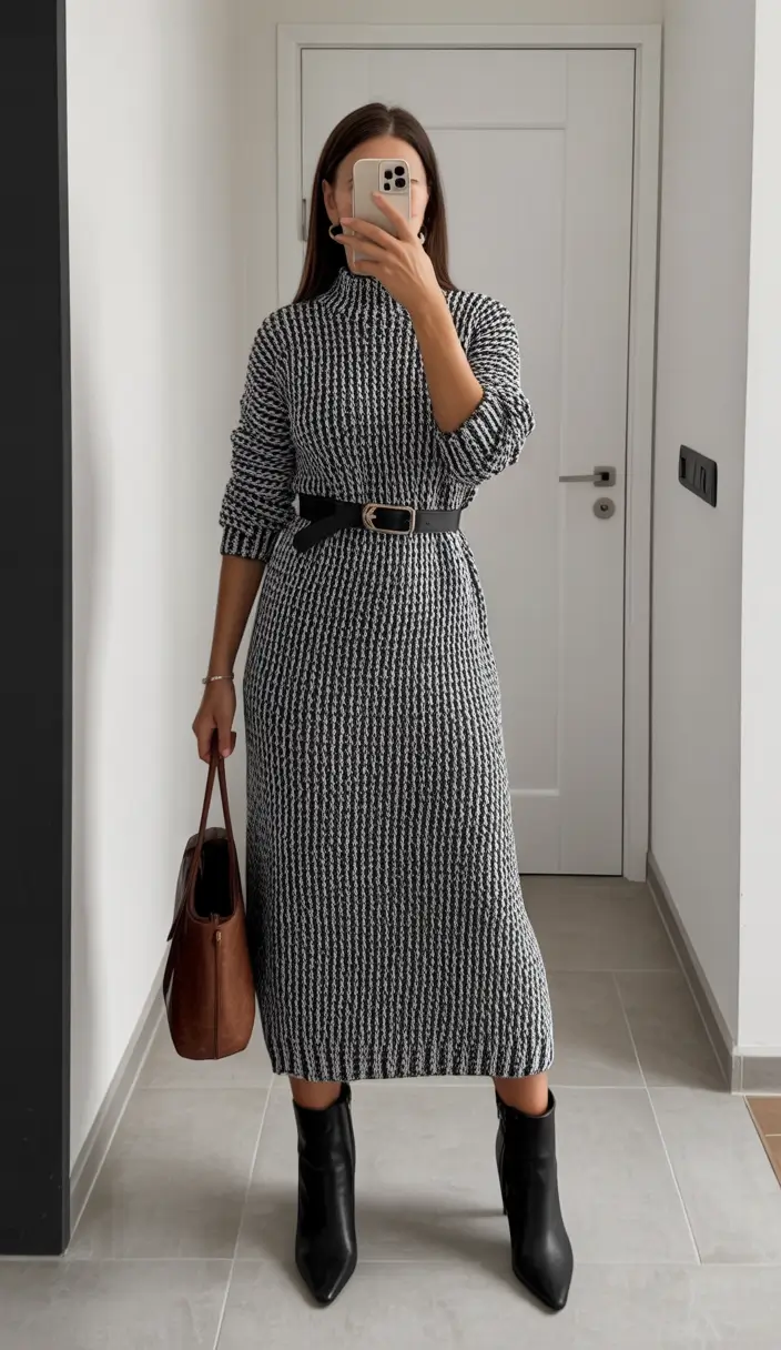 winter work outfits for women 2025 knit elegance