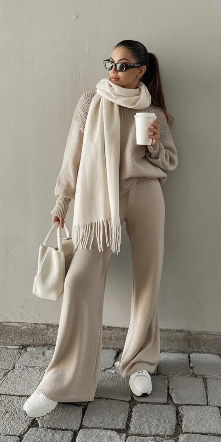winter work outfits for women 2025 relaxed knit suiting