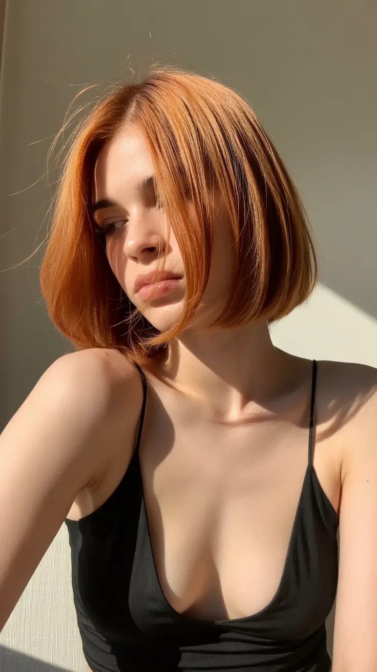 auburn winter hair color Spiced Honey Bob