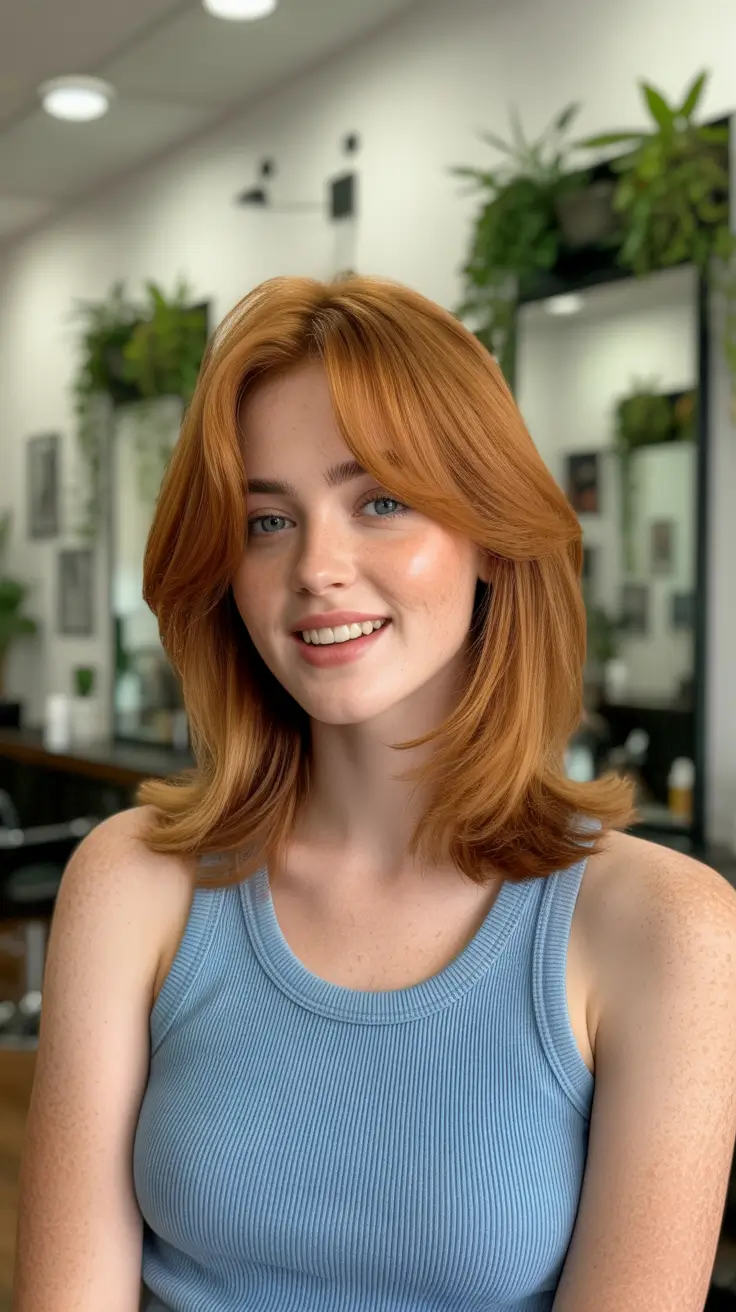 auburn winter hair color Soft Ginger Layers