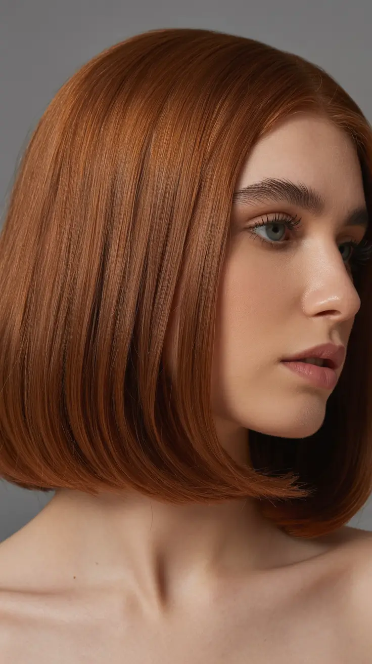auburn winter hair color Polished Copper Bob