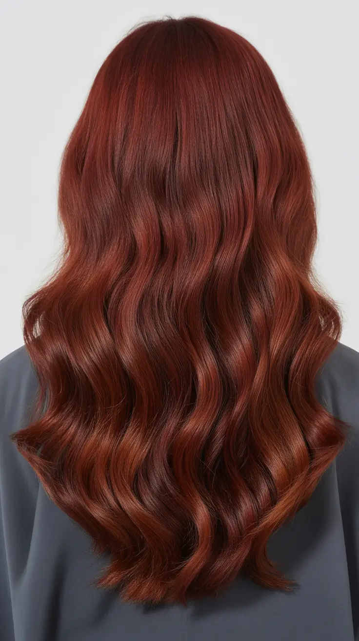 auburn winter hair color Velvet Red Waves