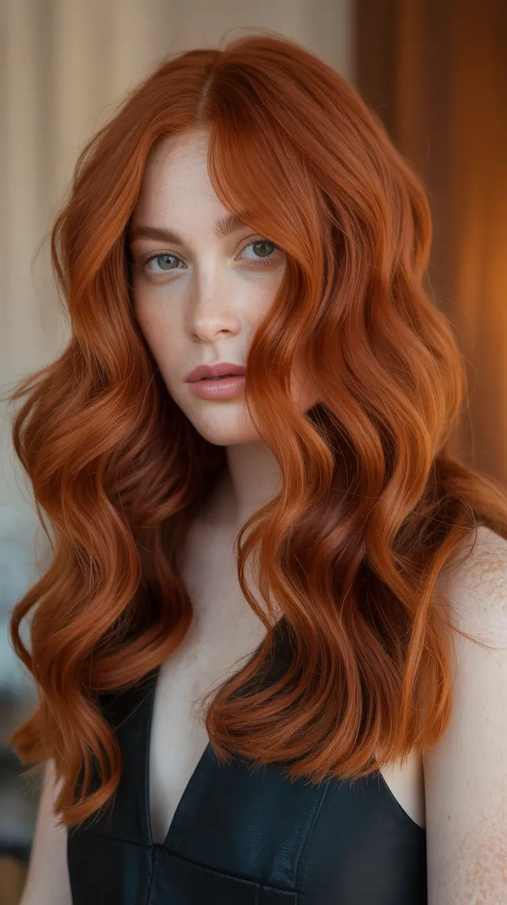 auburn winter hair color Deep Ginger Waves
