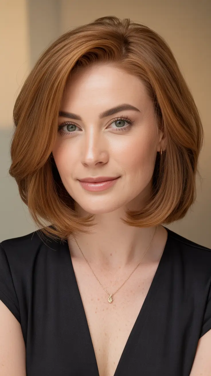 auburn winter hair color Classic Cinnamon Bob