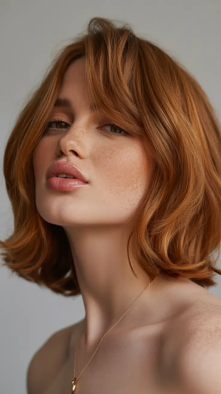 auburn winter hair color Soft Caramel Shag