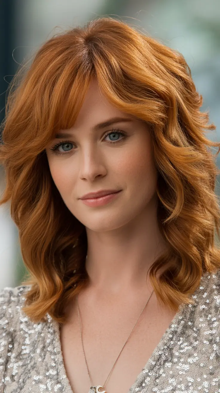 auburn winter hair color Honey Bronze Waves