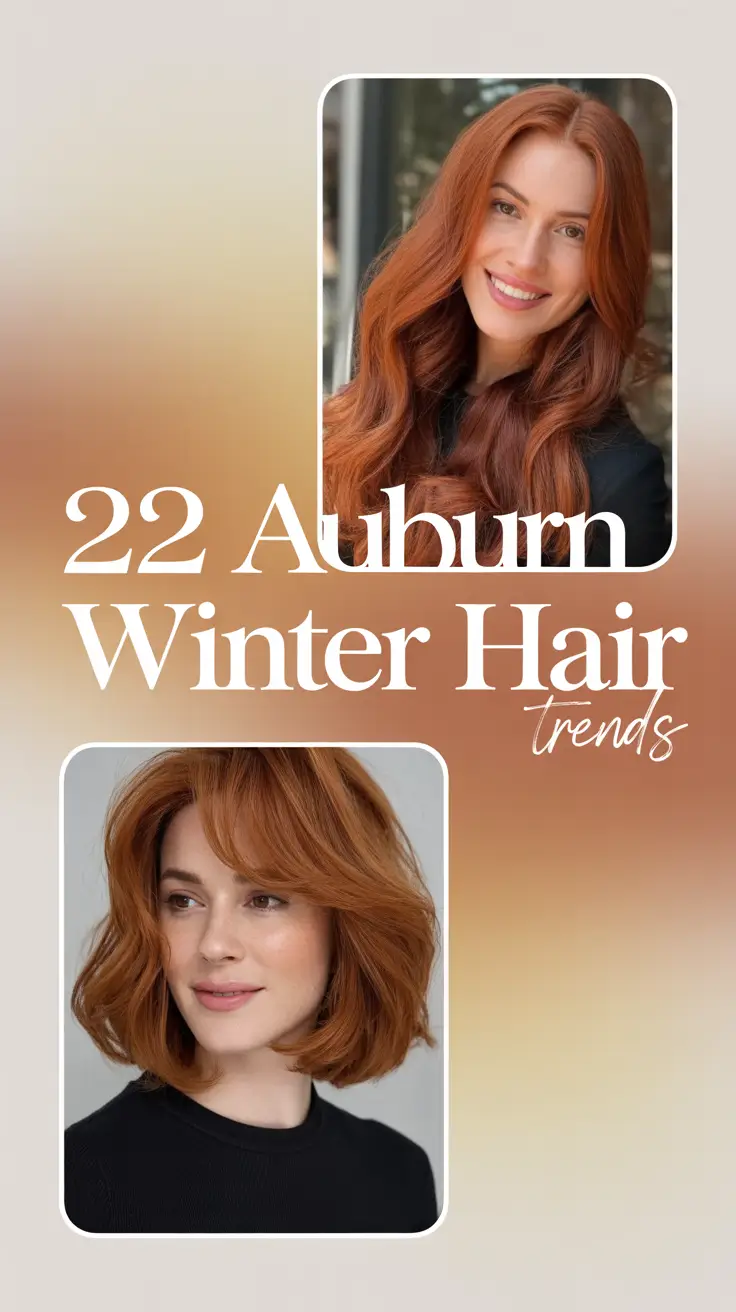 Auburn Winter Hair Colors 2025–2026 Trends: Cozy, Chic & Irresistible Ideas for Brunettes and Redheads