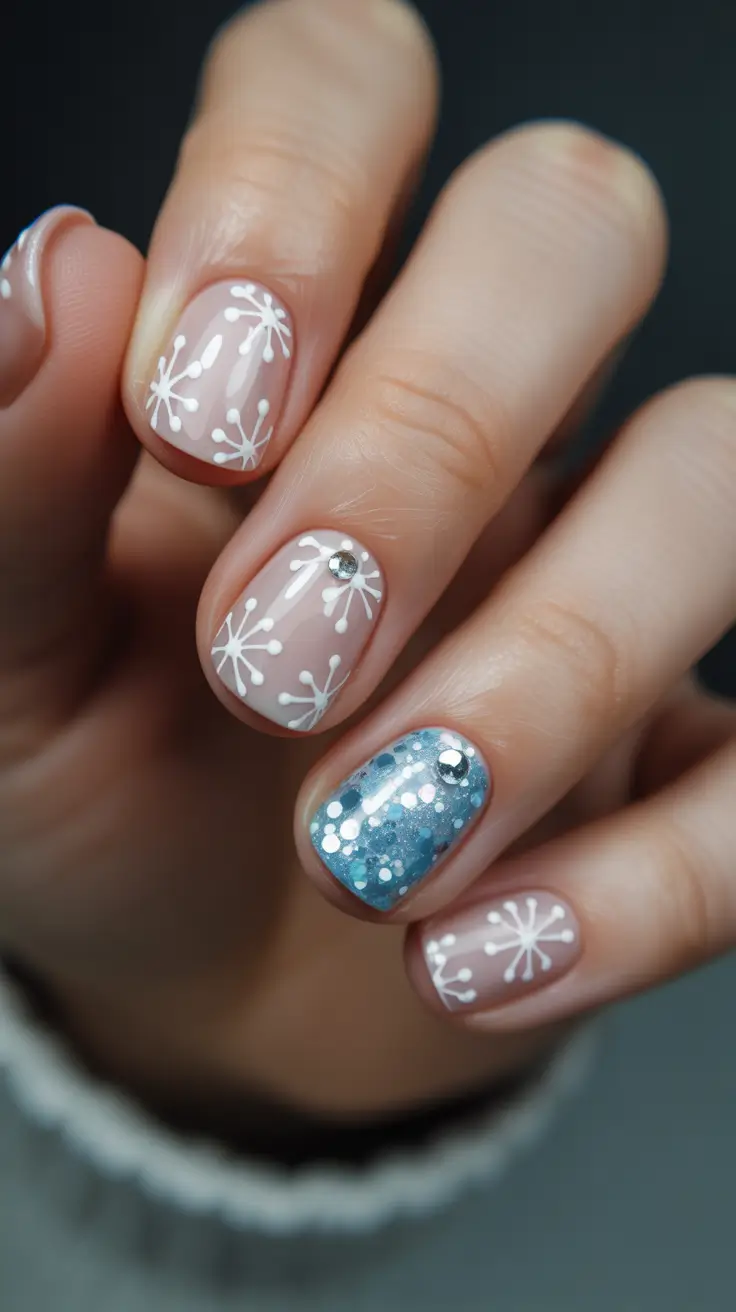 Best Gel Nails Christmas 2025 Snow Dust Minimalism