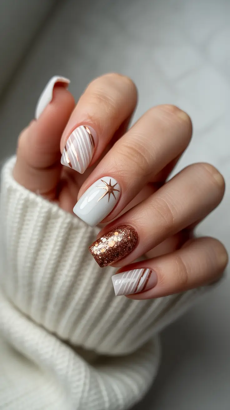 Best Gel Nails Christmas 2025 Copper Star Chic