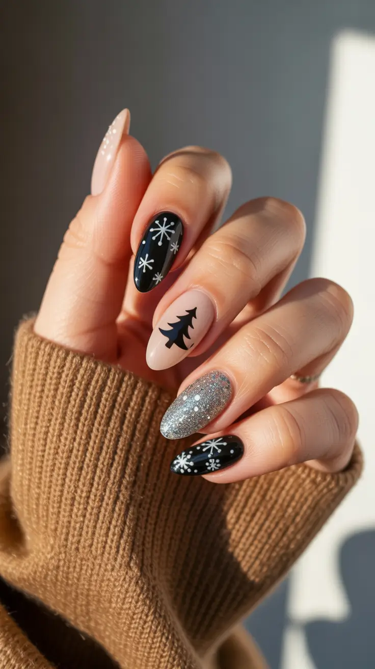 Best Gel Nails Christmas 2025 Midnight Wonderland