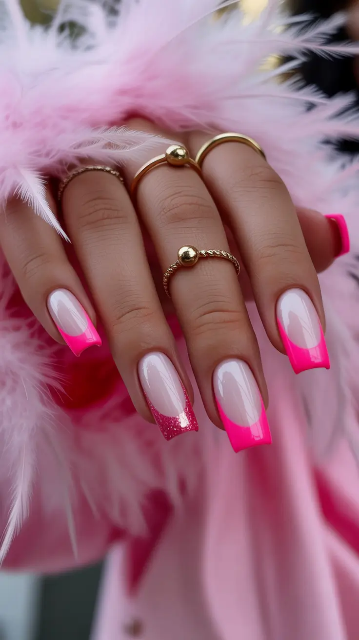 christmas nail designs 2025 Barbie Pink Frost