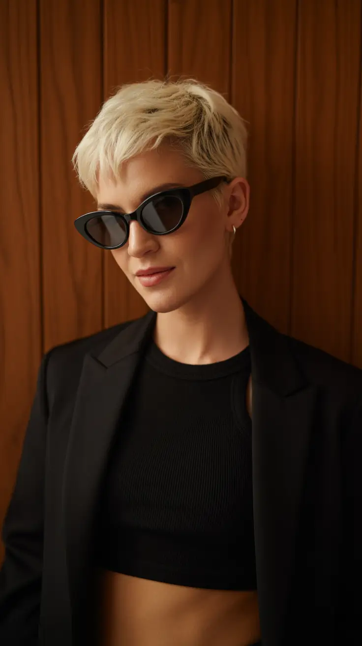 winter pixie haircuts 2024 - 2025 Frosted Crop with Attitude