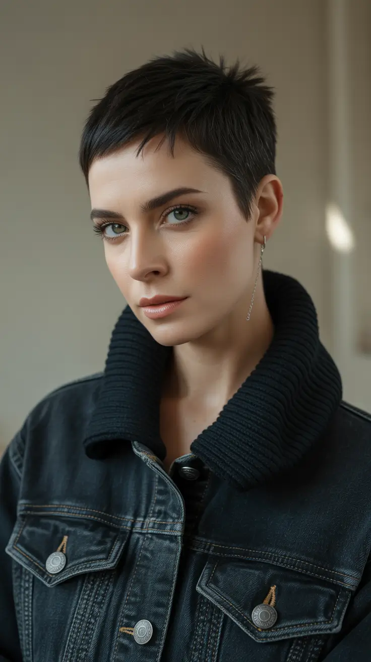 undercut winter pixie haircuts Midnight Cool Undercut Pixie