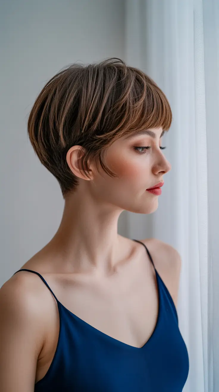 winter pixie haircut aespa Cocoa Cream Bowl Pixie