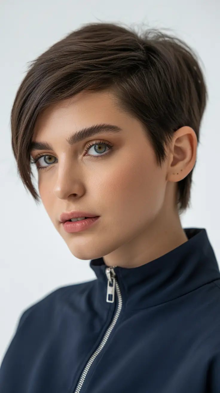 pixie bob haircut winter Modern Side-Swept Pixie Bob