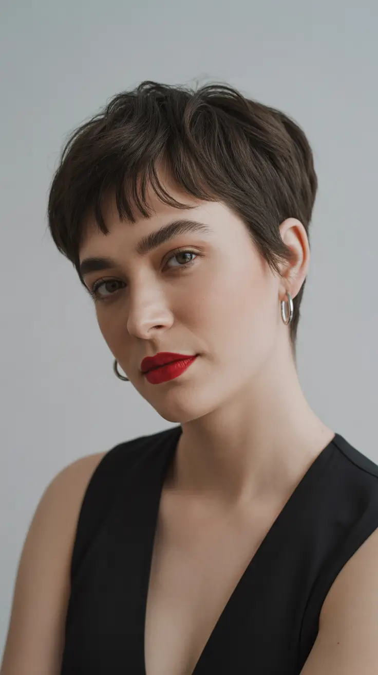 winter pixie haircuts 2024 - 2025 Velvet Espresso Pixie