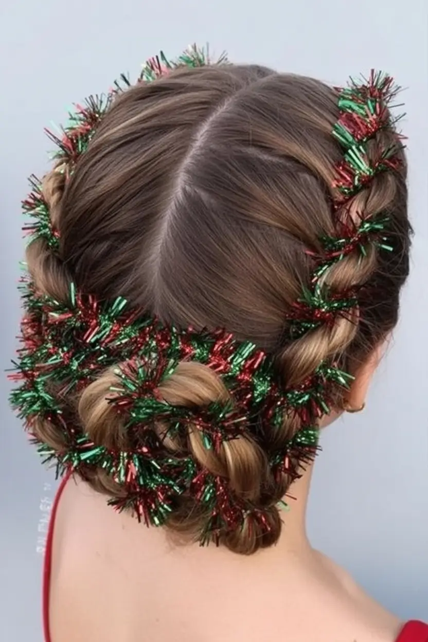 Christmas Hairstyles Trends 2025 Festive Garland Braids